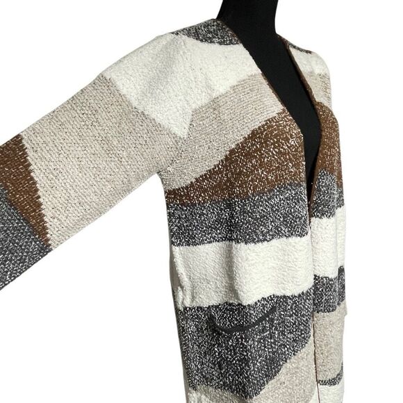 Fortune & Ivy Earth Tone Open Front Long Cardigan L - Picture 2 of 6
